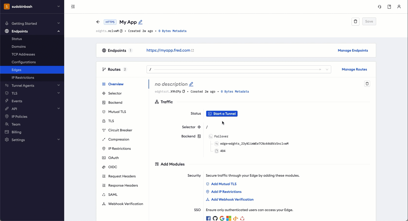 Launching edge tunnel